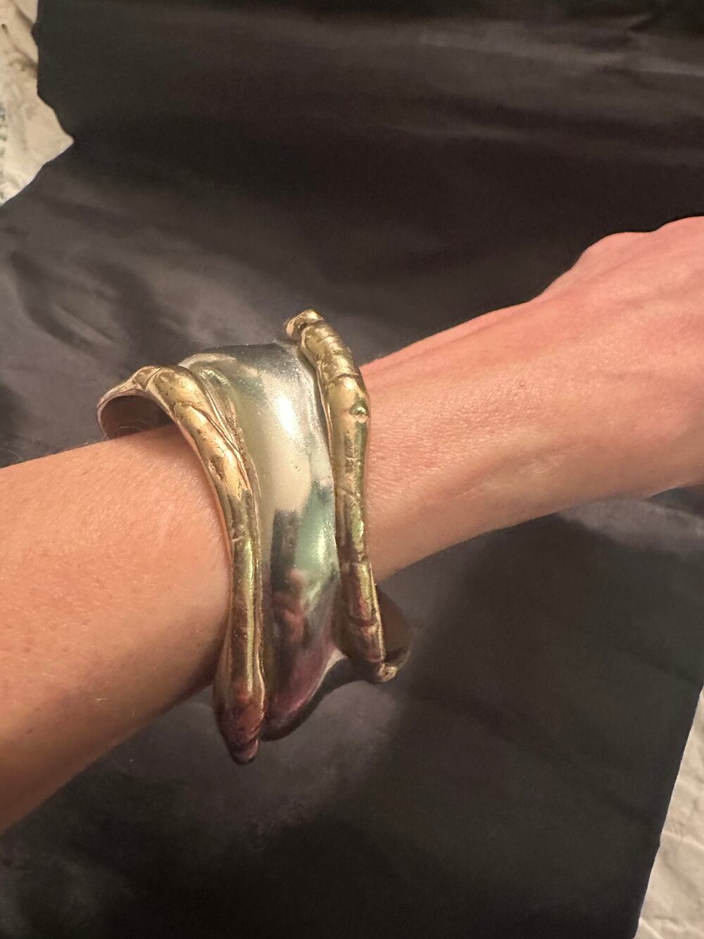 VINTAGE ALLEN JACOBSON SIGNED BRUTALIST MODERNIST CUFF BRACELET